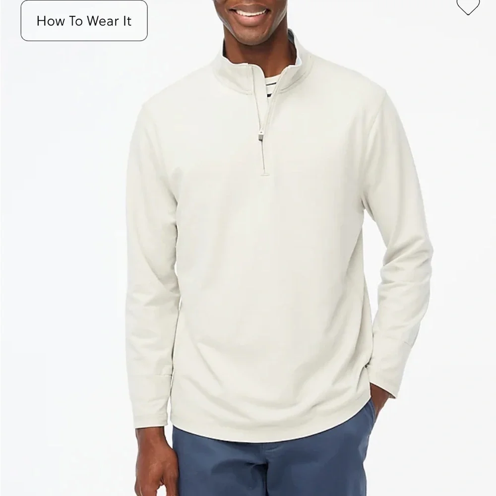 J crew Performance half-zip stone